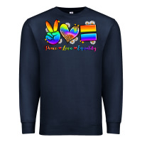 Navy peace love equality Premium Sweatshirt - Zillion Design Studio