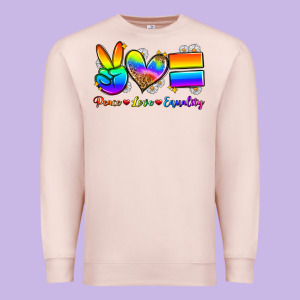 Peace Love Equality Premium Sweatshirt Designed By Zillion Design Studio