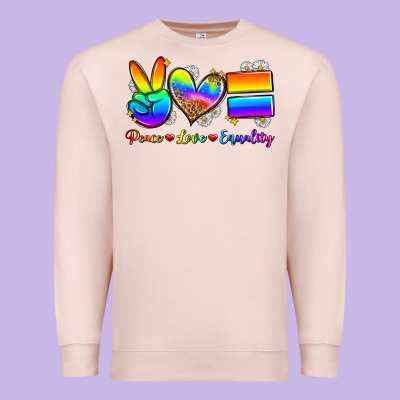 Peace Love Equality Premium Sweatshirt Designed By Zillion Design Studio