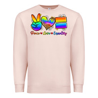 Pale Pink peace love equality Premium Sweatshirt - Zillion Design Studio