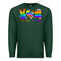 Sports Green peace love equality Premium Sweatshirt - Zillion Design Studio