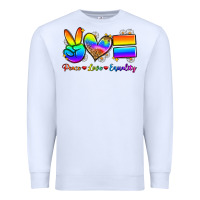 White peace love equality Premium Sweatshirt - Zillion Design Studio