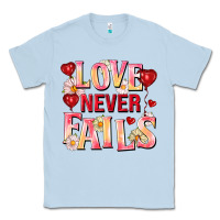 Dusty Blue Love never fails Classic Tee - FaDigitalArtStudio