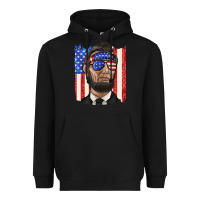 Black American flag with lincoln Heavyweight Hoodie - texasbilliewilder