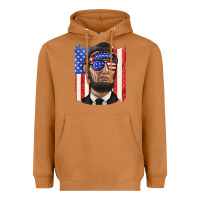 Meerkat American flag with lincoln Heavyweight Hoodie - texasbilliewilder