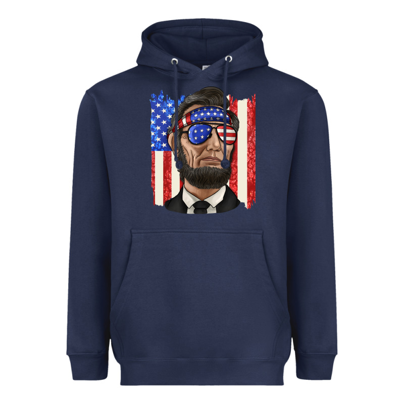American Flag With Lincoln Heavyweight Hoodie by texasbilliewilder | Teevron