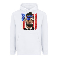White American flag with lincoln Heavyweight Hoodie - texasbilliewilder