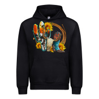 Black western cactus bullskull and boots with sunflowers and serape leopard Urban Hoodie - Artiststas