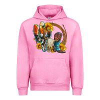 Fuchsia Pink western cactus bullskull and boots with sunflowers and serape leopard Urban Hoodie - Artiststas