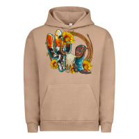 Pigment Burro western cactus bullskull and boots with sunflowers and serape leopard Urban Hoodie - Artiststas
