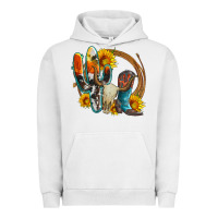 Pigment Lunar Rock western cactus bullskull and boots with sunflowers and serape leopard Urban Hoodie - Artiststas