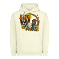 Pigment Pistachio western cactus bullskull and boots with sunflowers and serape leopard Urban Hoodie - Artiststas