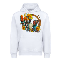 White western cactus bullskull and boots with sunflowers and serape leopard Urban Hoodie - Artiststas