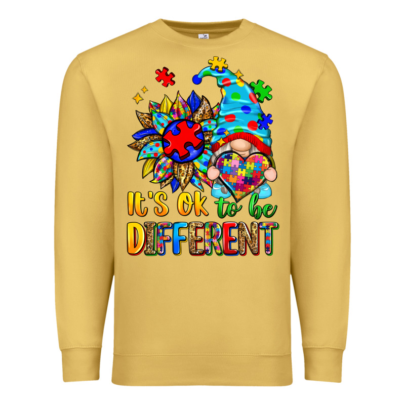 It's Ok To Be Different Autism Gnome Premium Sweatshirt by Zillion Design Studio | Teevron