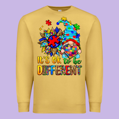 It's Ok To Be Different Autism Gnome Premium Sweatshirt Designed By Zillion Design Studio