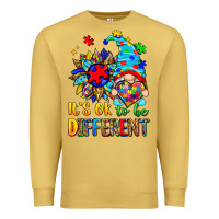 Antique Gold it's ok to be different autism gnome Premium Sweatshirt - Zillion Design Studio