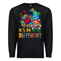 Black it's ok to be different autism gnome Premium Sweatshirt - Zillion Design Studio