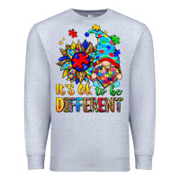 Heather Grey it's ok to be different autism gnome Premium Sweatshirt - Zillion Design Studio