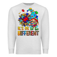Oatmeal Heather it's ok to be different autism gnome Premium Sweatshirt - Zillion Design Studio