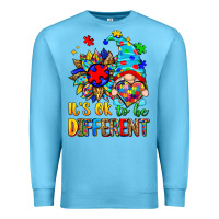 Ocean Blue it's ok to be different autism gnome Premium Sweatshirt - Zillion Design Studio