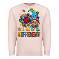 Pale Pink it's ok to be different autism gnome Premium Sweatshirt - Zillion Design Studio