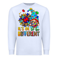 White it's ok to be different autism gnome Premium Sweatshirt - Zillion Design Studio