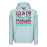 Blue Mist Nursing Heart Seamless Pattern Premium Hoodie - BundleAndBundleShop