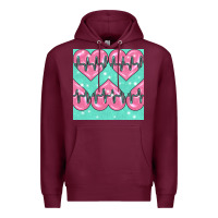 Burgundy Nursing Heart Seamless Pattern Premium Hoodie - BundleAndBundleShop