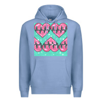 Colony Blue Nursing Heart Seamless Pattern Premium Hoodie - BundleAndBundleShop