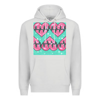 Dove Grey Nursing Heart Seamless Pattern Premium Hoodie - BundleAndBundleShop
