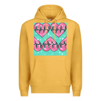 Mustard Nursing Heart Seamless Pattern Premium Hoodie - BundleAndBundleShop
