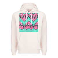 Pale Pink Nursing Heart Seamless Pattern Premium Hoodie - BundleAndBundleShop