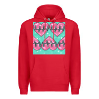 Red Nursing Heart Seamless Pattern Premium Hoodie - BundleAndBundleShop