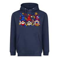 Navy American gnomes with sunflowers Heavyweight Hoodie - texasbilliewilder