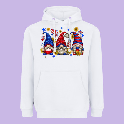 Heavyweight Hoodie American gnomes with sunflowers