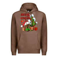 Chestnut merry cowgirl  boots and cactus with gifts Premium Hoodie - AdoDesignShop