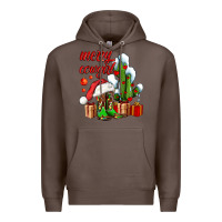 Coffee merry cowgirl  boots and cactus with gifts Premium Hoodie - AdoDesignShop