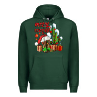 Sports Green merry cowgirl  boots and cactus with gifts Premium Hoodie - AdoDesignShop