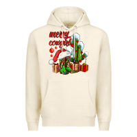 Tofu merry cowgirl  boots and cactus with gifts Premium Hoodie - AdoDesignShop