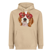 Mushroom beagle with love glasses Heavyweight Hoodie - RanaPortraitStore