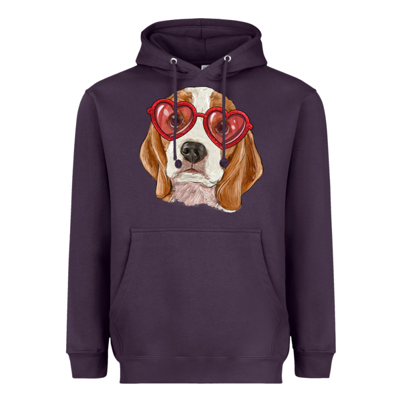 Beagle With Love Glasses Heavyweight Hoodie by RanaPortraitStore | Teevron