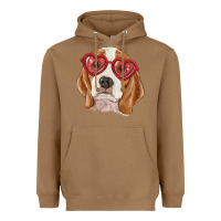 Toasted Coconut beagle with love glasses Heavyweight Hoodie - RanaPortraitStore