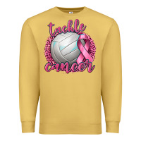 Antique Gold Tackle Cancer Volleyball Premium Sweatshirt - texasbilliewilder
