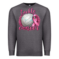 Charcoal Heather Tackle Cancer Volleyball Premium Sweatshirt - texasbilliewilder