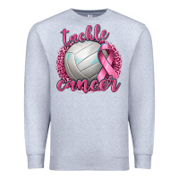 Heather Grey Tackle Cancer Volleyball Premium Sweatshirt - texasbilliewilder