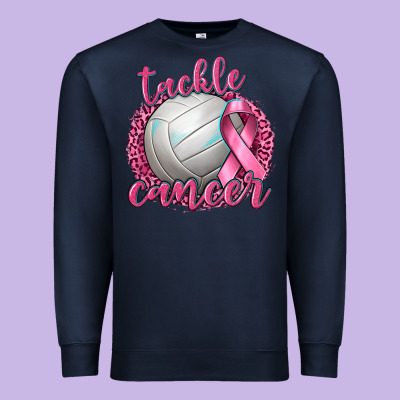 Tackle Cancer Volleyball Premium Sweatshirt Designed By Texasbilliewilder