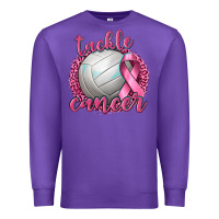 Purple Tackle Cancer Volleyball Premium Sweatshirt - texasbilliewilder