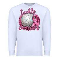 White Tackle Cancer Volleyball Premium Sweatshirt - texasbilliewilder