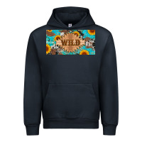 Navy western wild and sunflower leopard turquoise cowhide licanse plate Urban Hoodie - Artiststas