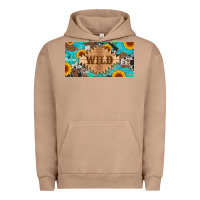 Pigment Burro western wild and sunflower leopard turquoise cowhide licanse plate Urban Hoodie - Artiststas
